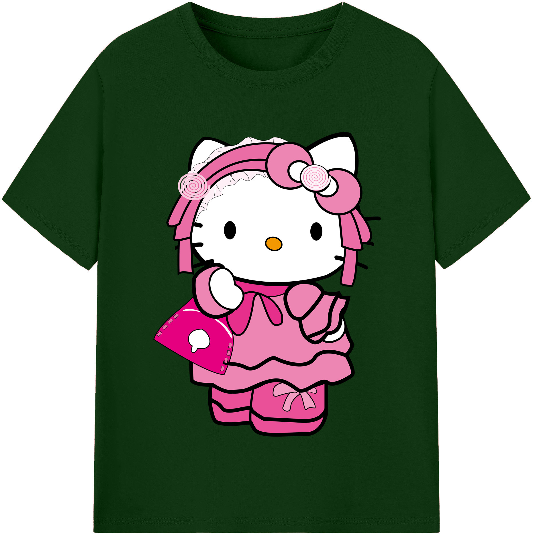 （画像用） Hello Kitty ハローキティ 綿100％半袖Tシャツ（フロントプリント）